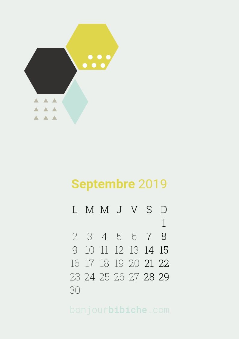 Calendrier septembre @bonjourbibiche